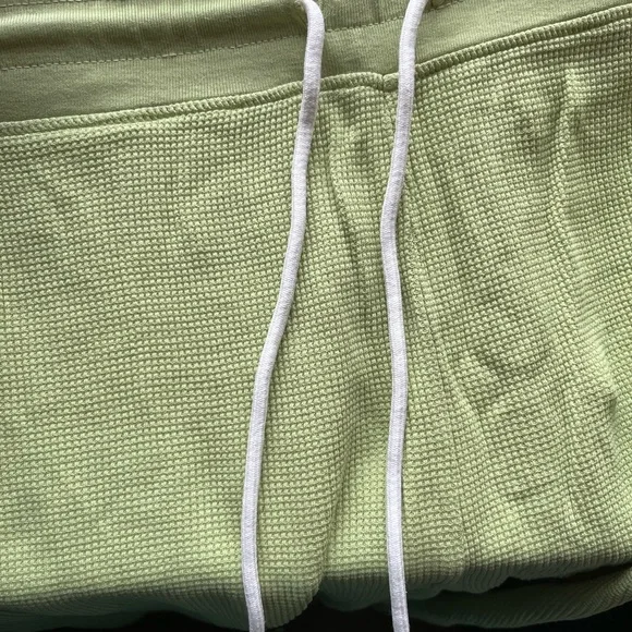 MATE The Label Pants Green Waffle Wide-Leg Crop Pant Organic Cotton 1X - Picture 6 of 10